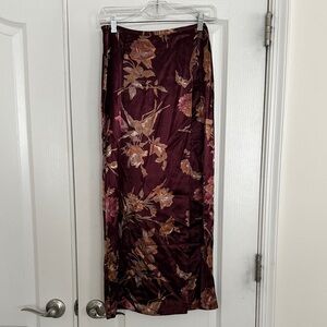 Vintage Laura Ashley Burgundy Floral Maxi Skirt